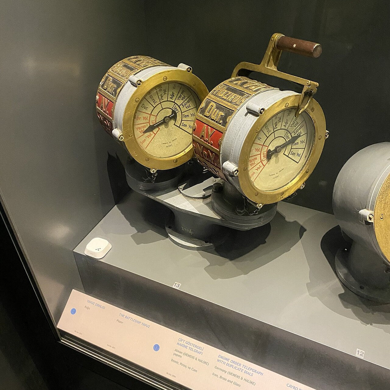 Brass ship engine order telegraphs
