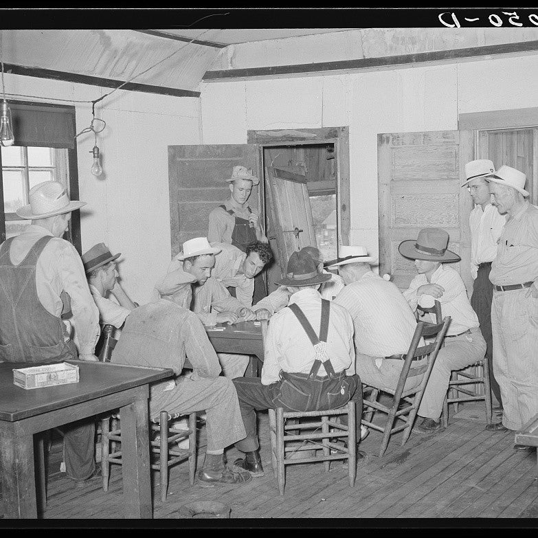 Men playing dominoes, 1940s