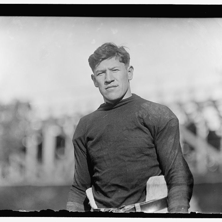 A vintage football player in uniform