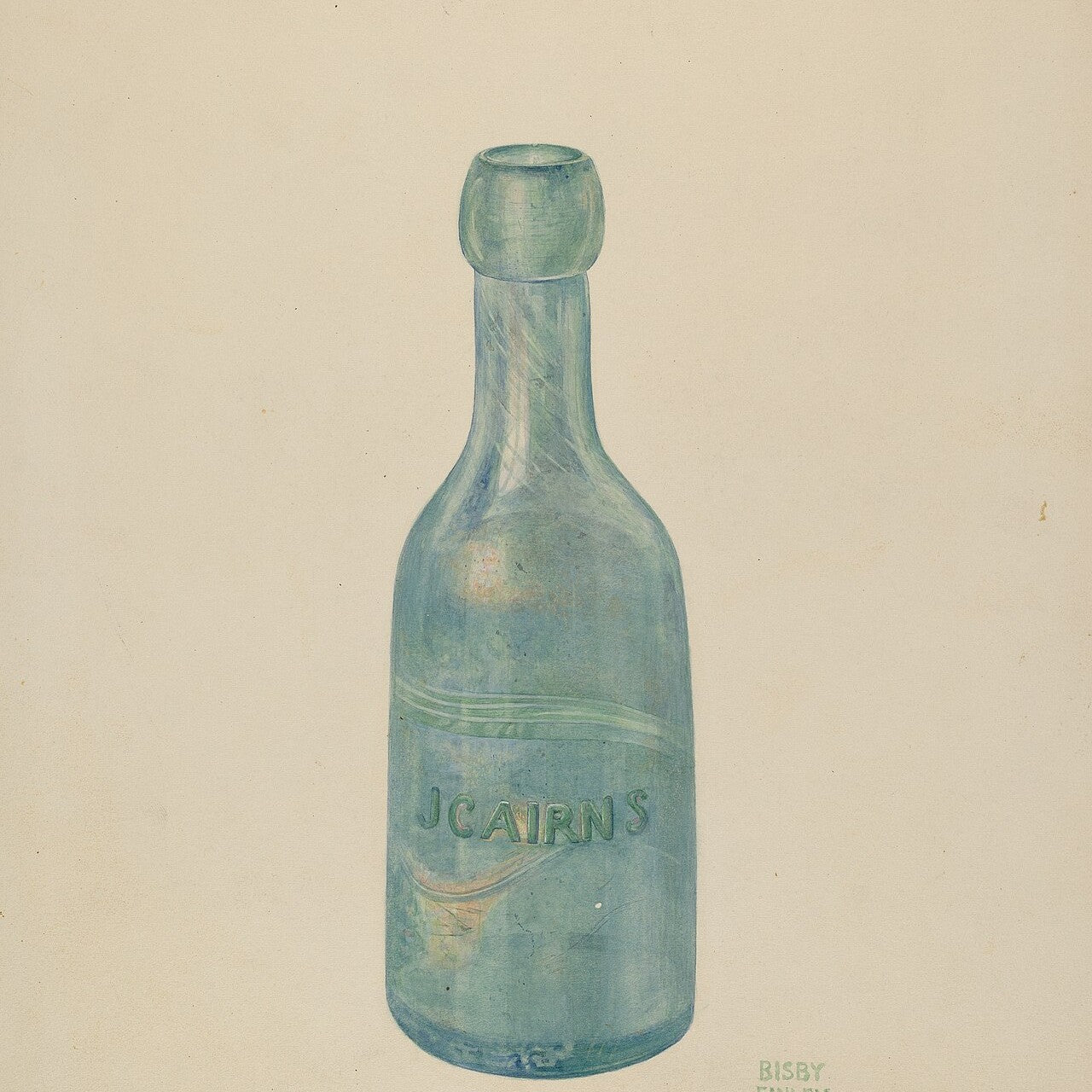A vintage glass soda bottle