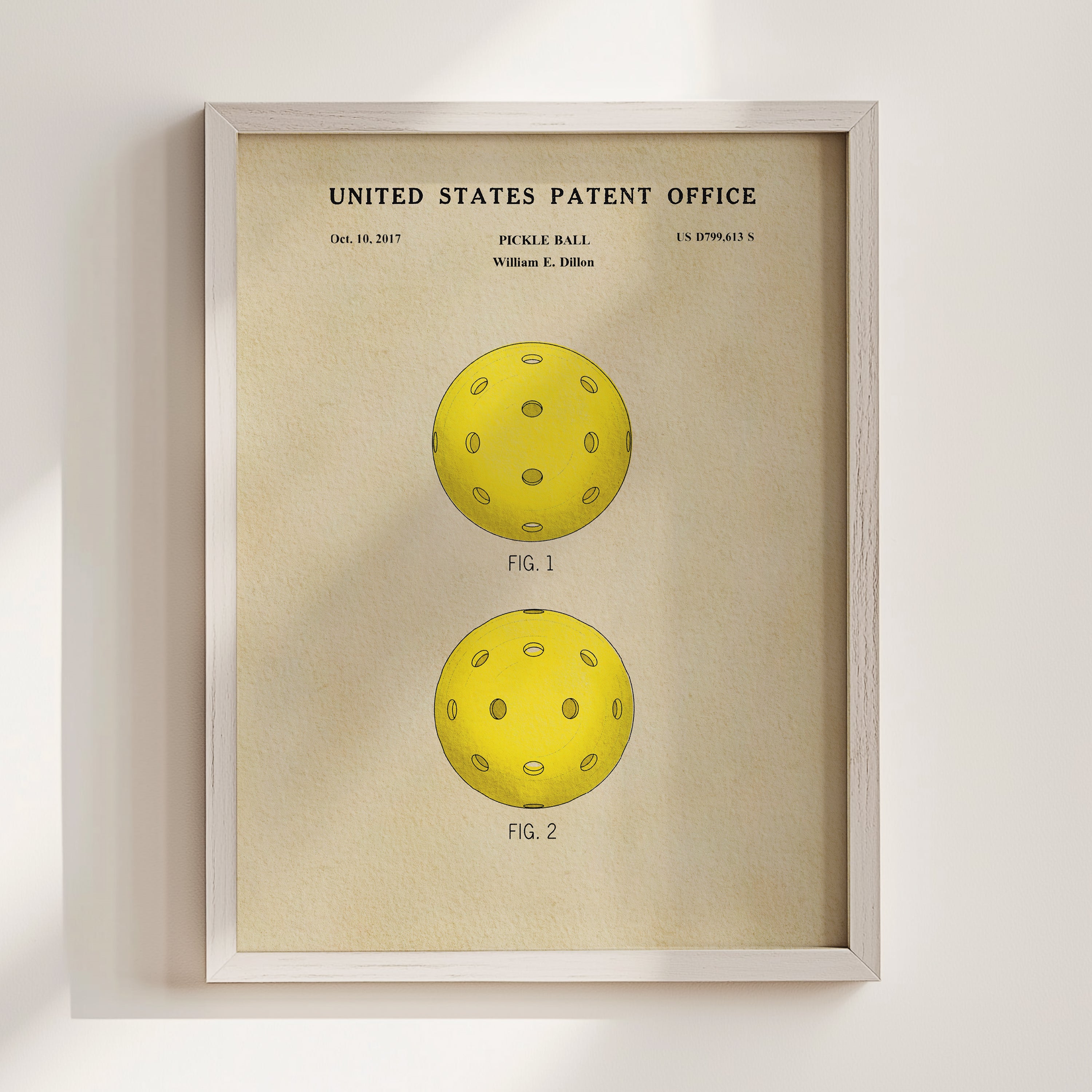 The image is a framed print of a patent application for a