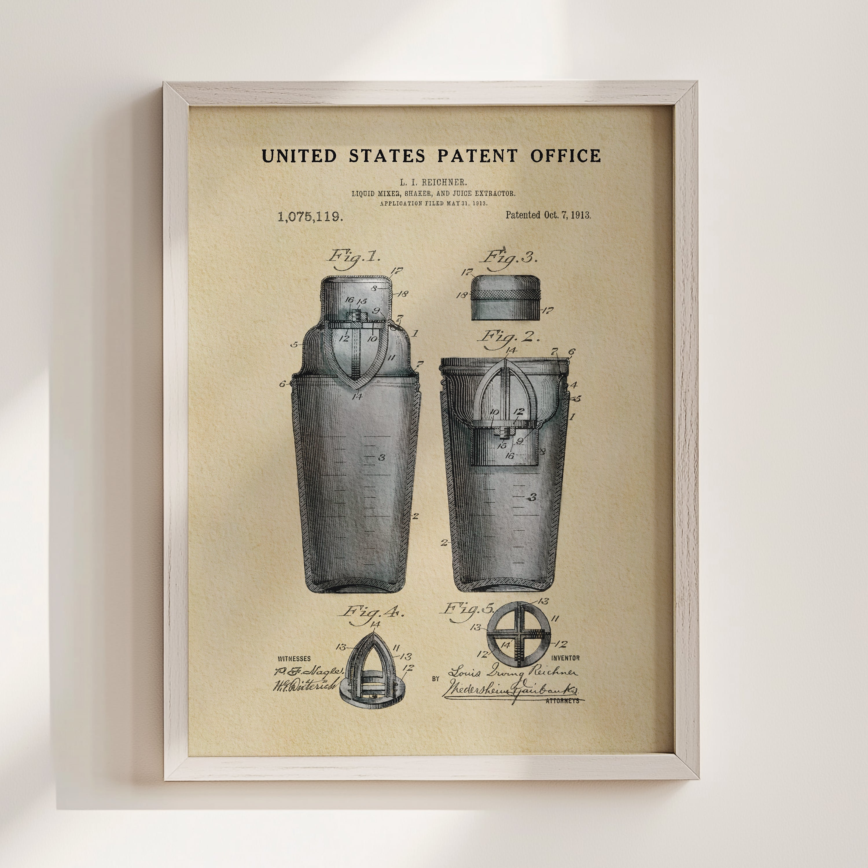 The image is a framed patent drawing depicting a device with two main components, labeled as a mixer and an extractor.