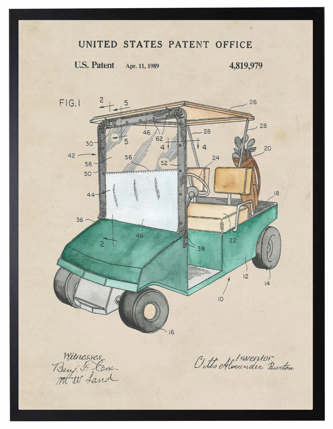 History of the Green Golf Cart Patent
