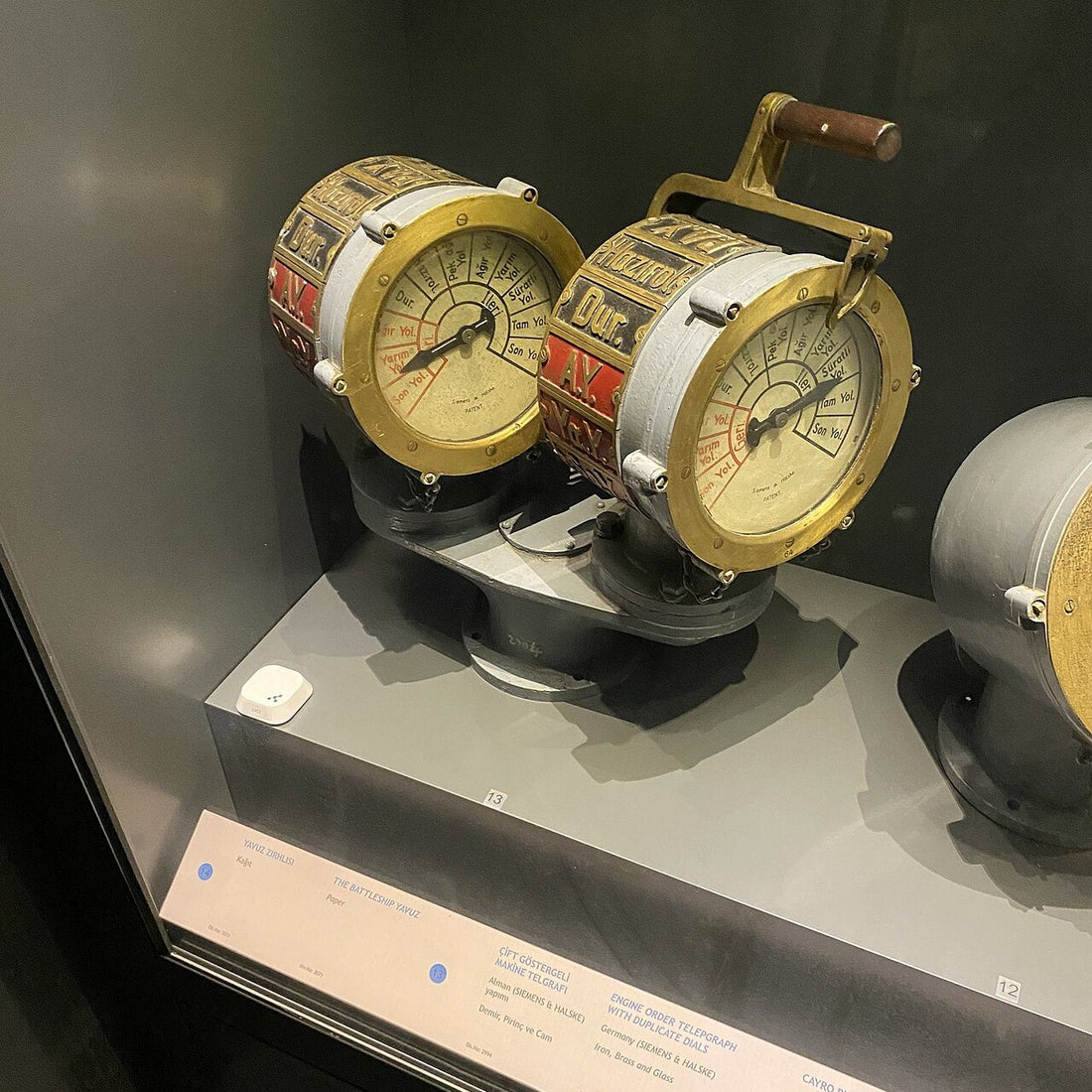 Brass ship engine order telegraphs