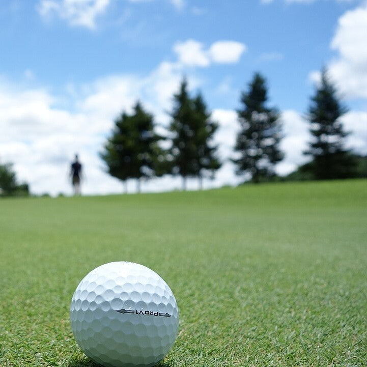A golf ball on the putting green