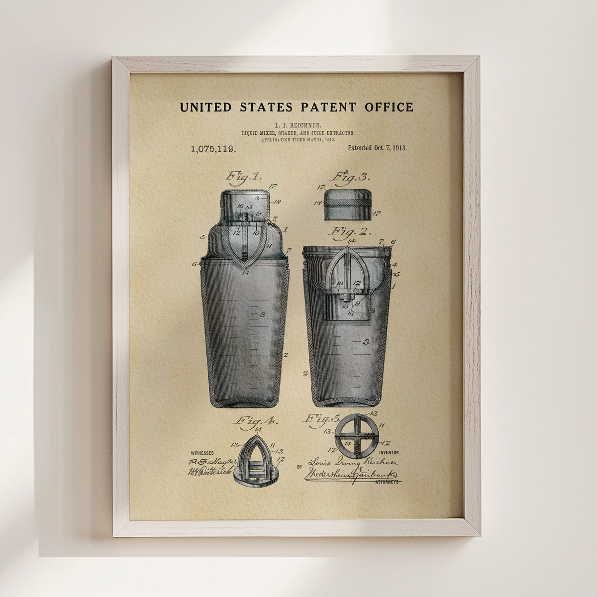 The image is a framed patent drawing depicting a device with two main components, labeled as a mixer and an extractor.