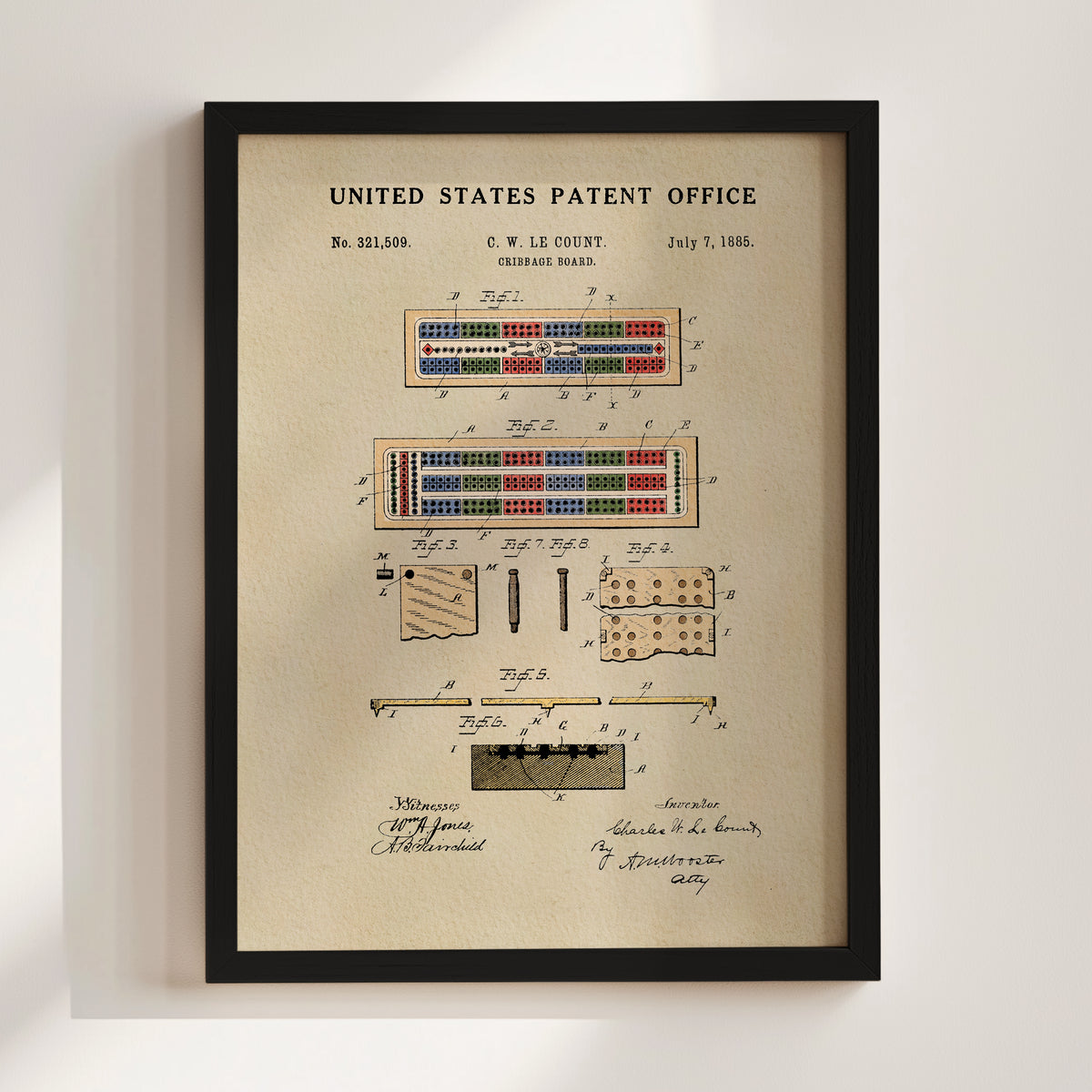 The image is a framed patent drawing depicting a device with a grid-like pattern, likely a game board or a similar type of equipment.