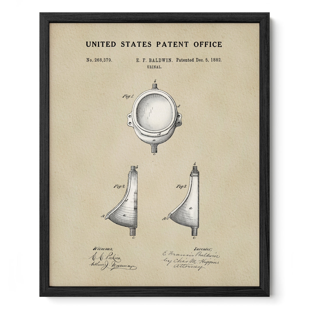 The image is a framed patent drawing from the United States Patent Office, depicting a device with a round head and two curved sides.