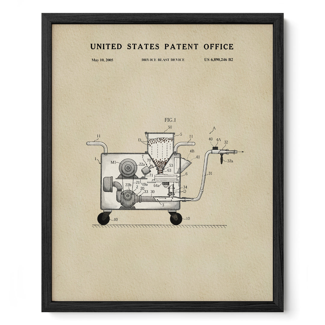 The image is a framed patent drawing depicting a machine or device with various components and parts.