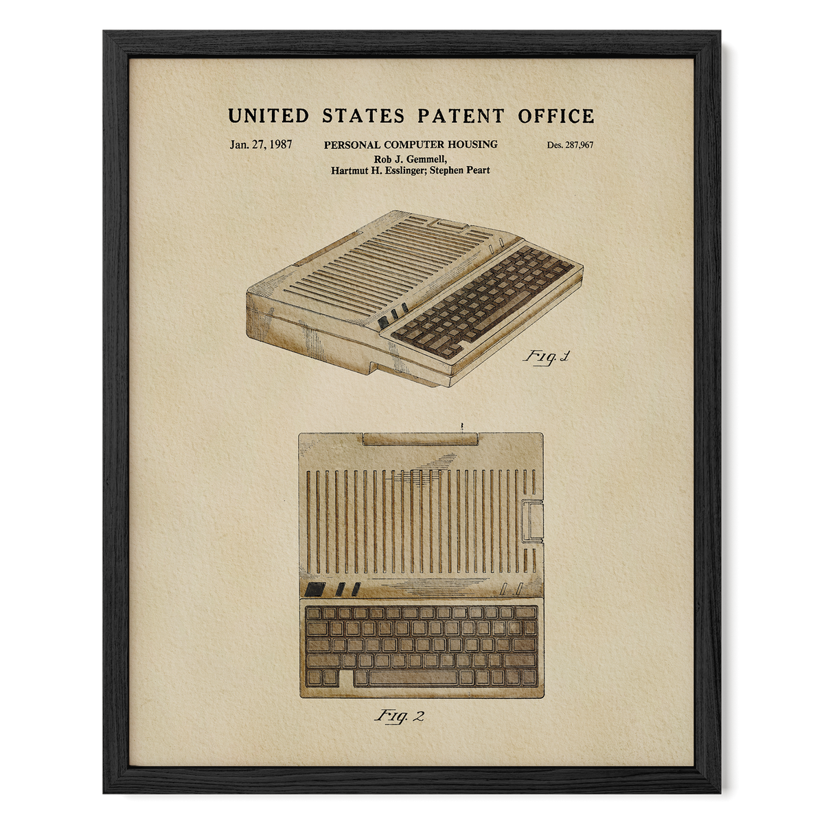 Vintage Computer Keyboard (1987) patent art print