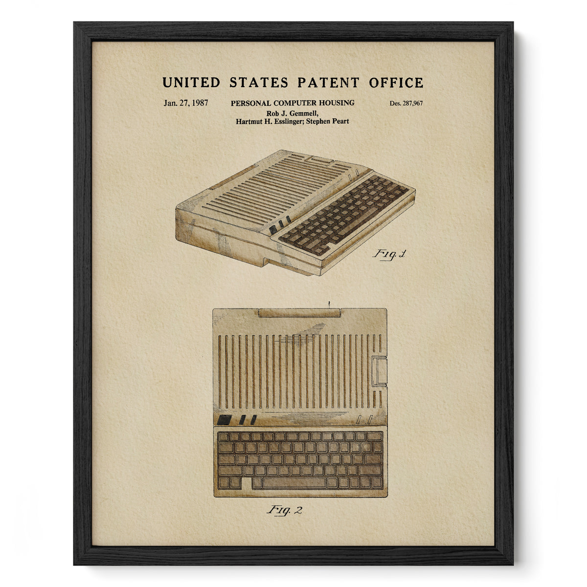 Vintage Computer Keyboard (1987) patent art print
