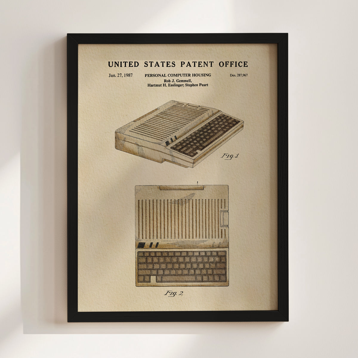 Vintage Computer Keyboard (1987) patent art print