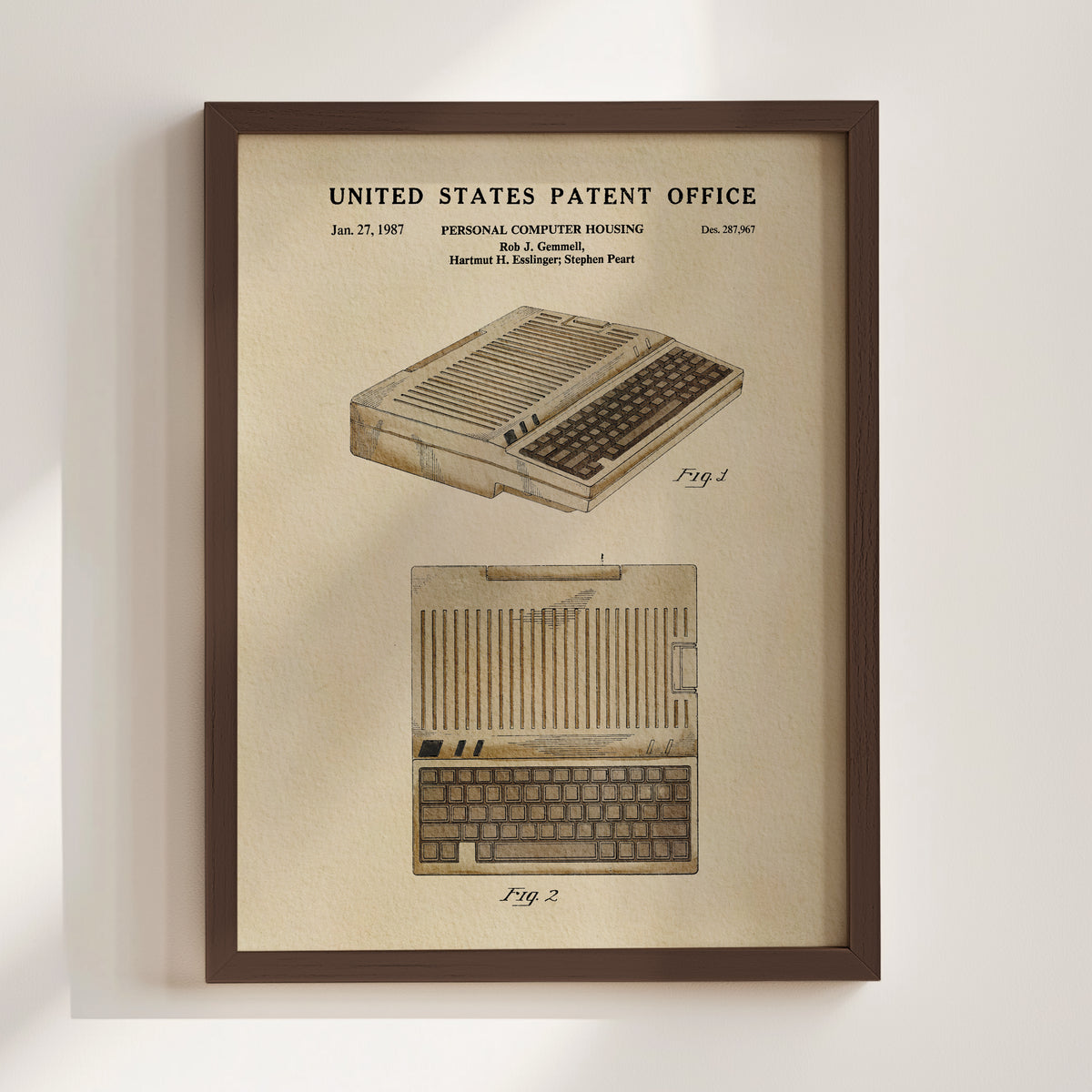 Vintage Computer Keyboard (1987) patent art print