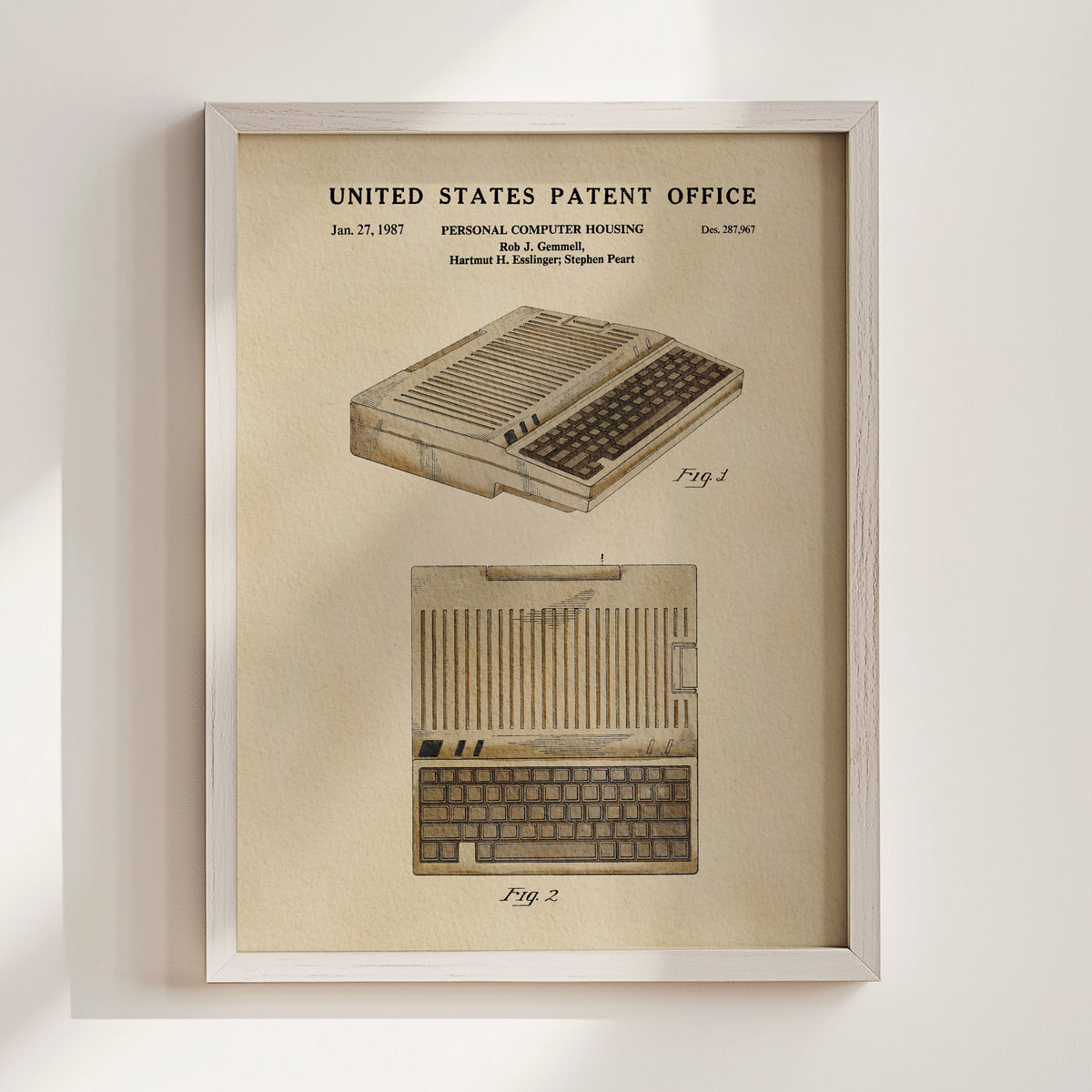 Vintage Computer Keyboard (1987) patent art print