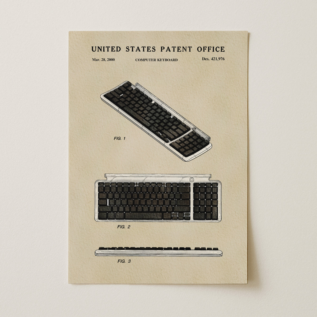 Computer Keyboard (2000) patent art print