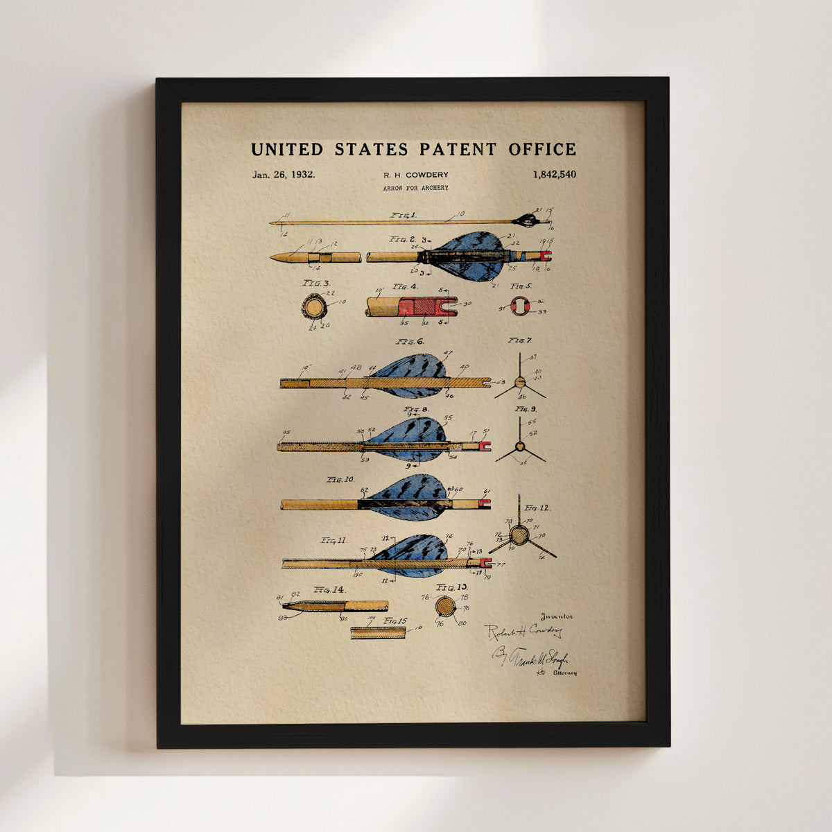 Archery Arrow (1932) patent art print