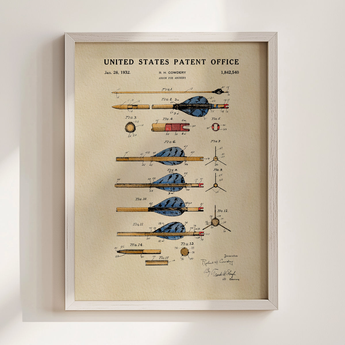 Archery Arrow (1932) patent art print