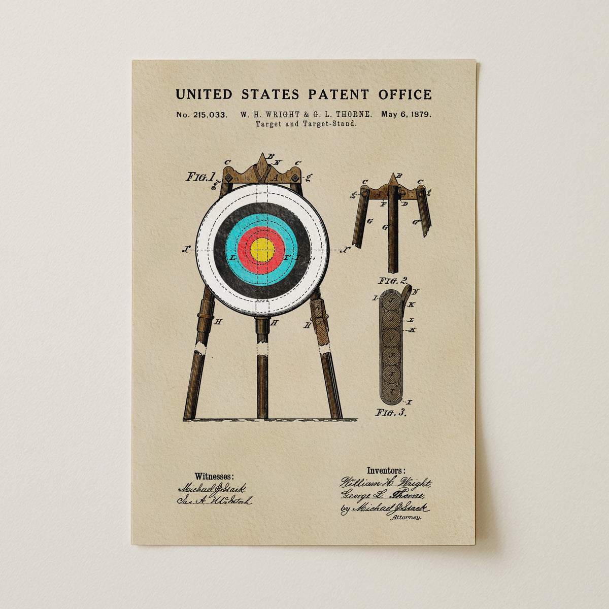 Archery Target (1879) patent art print