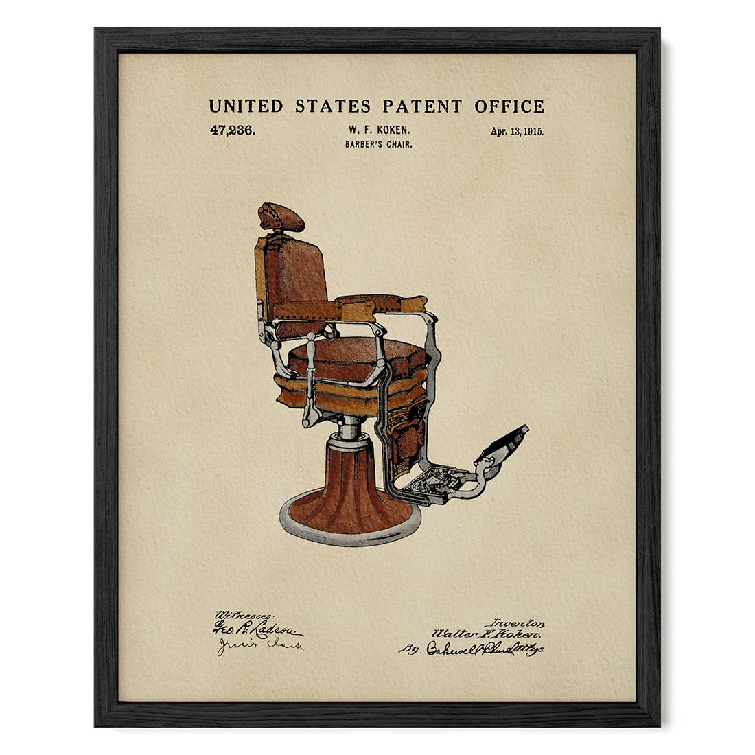 Barber's Chair (1915) patent art print