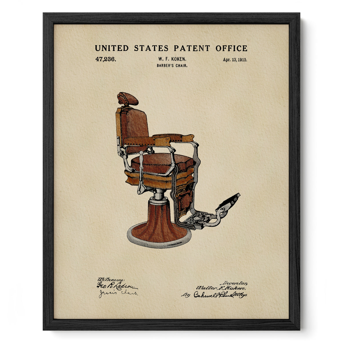 Barber's Chair (1915) patent art print