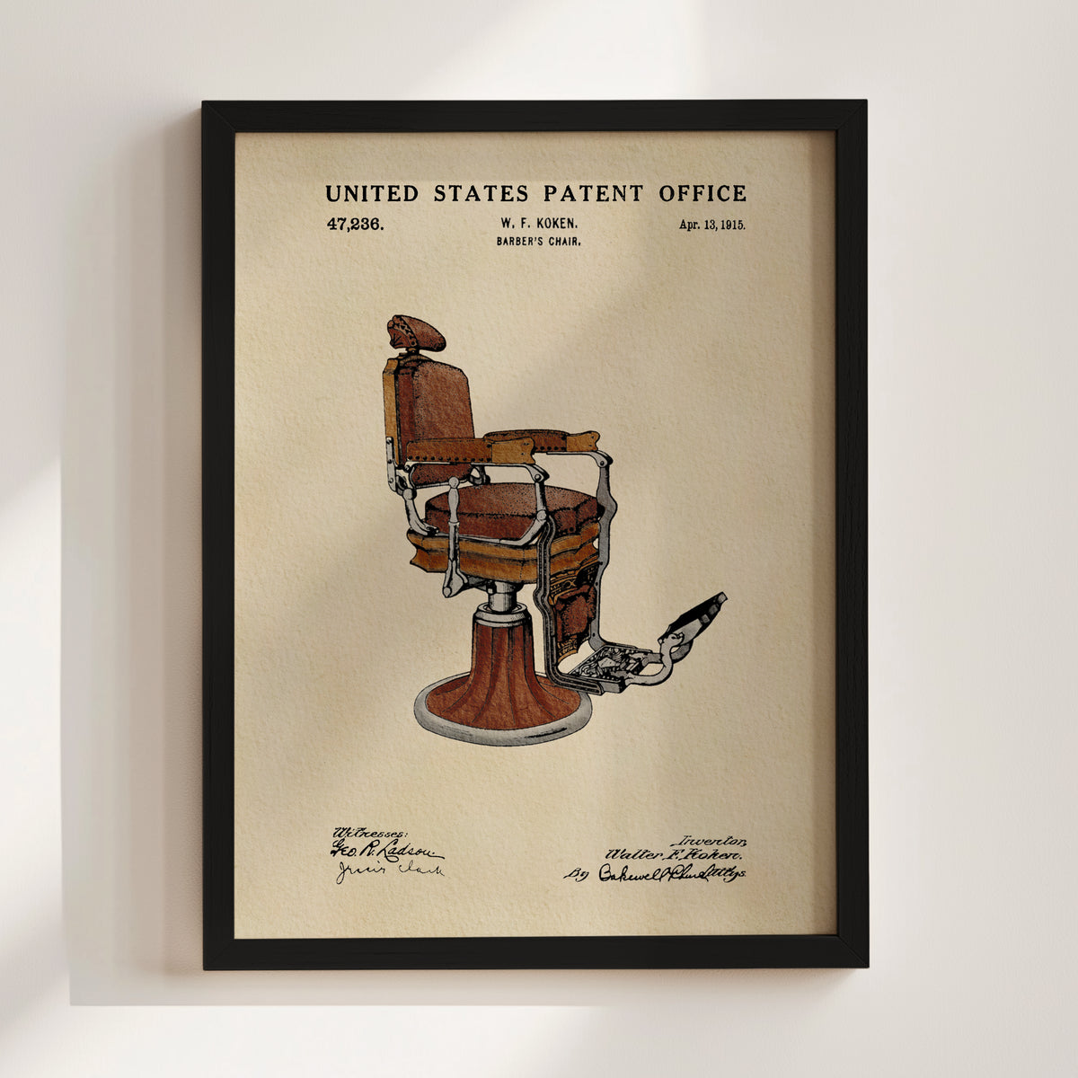 Barber's Chair (1915) patent art print