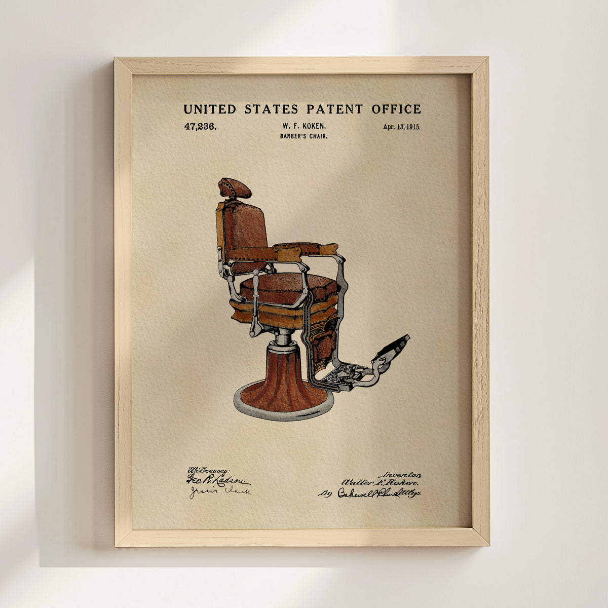 Barber's Chair (1915) patent art print