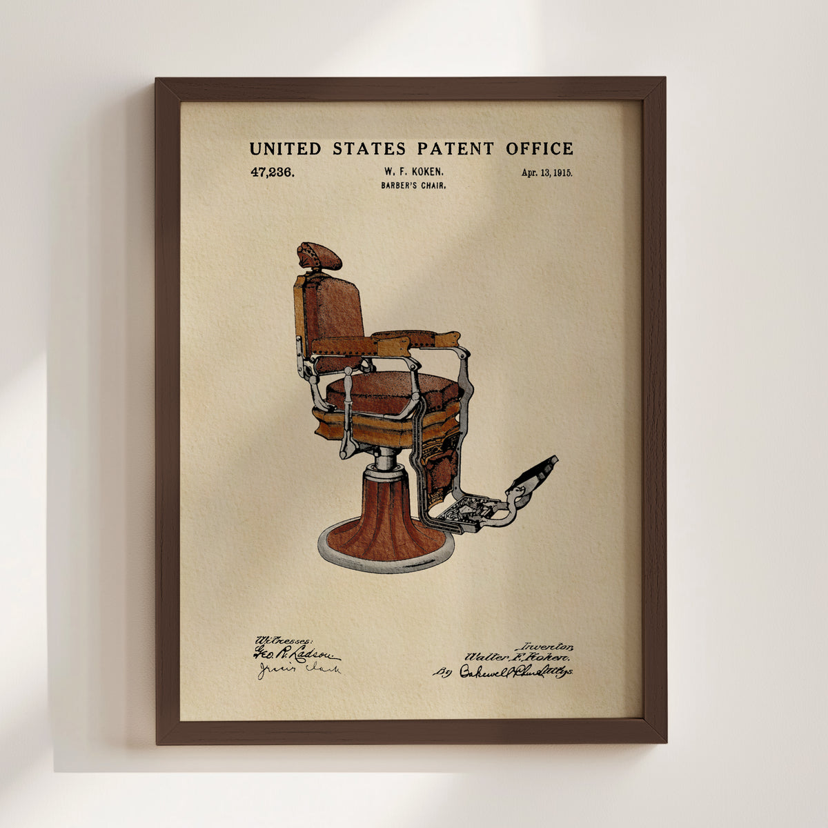 Barber's Chair (1915) patent art print