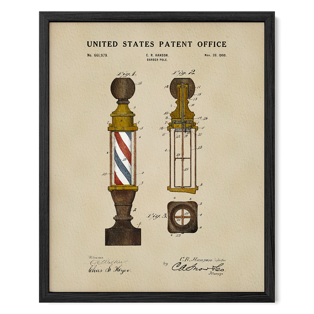 Barbershop Pole (1900) patent art print