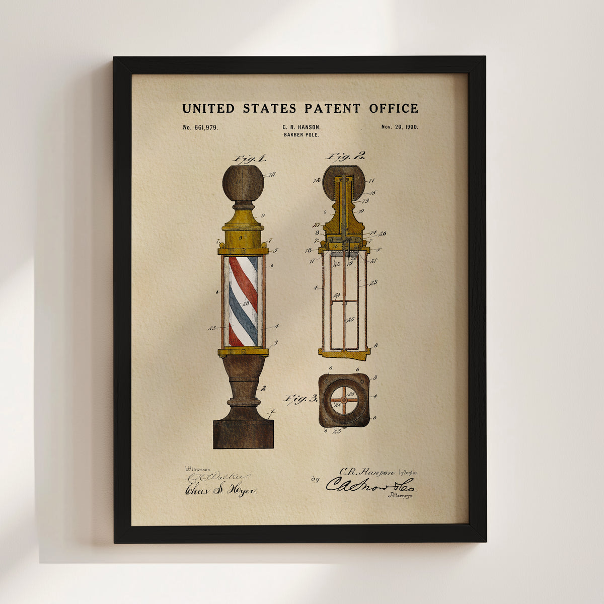 Barbershop Pole (1900) patent art print