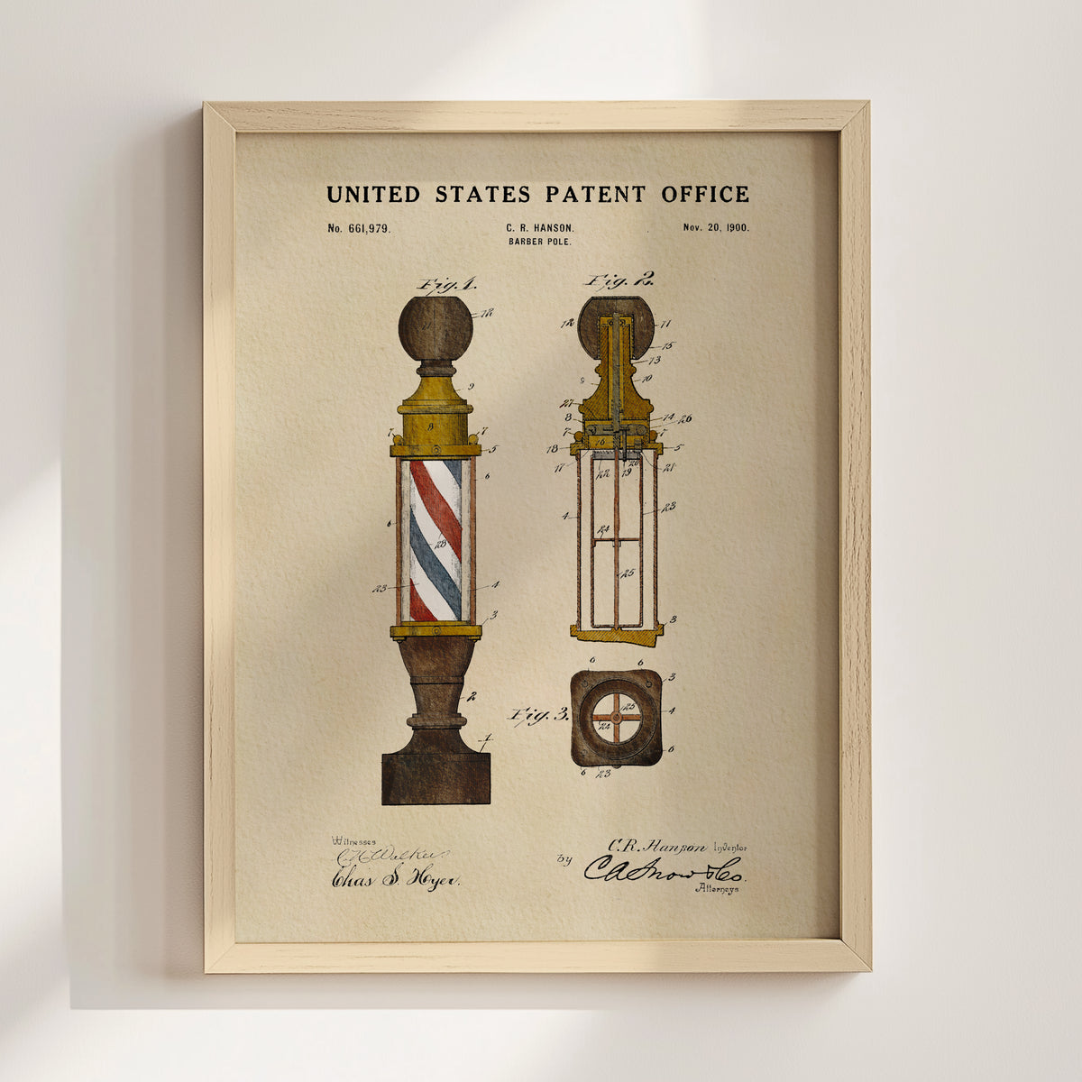 Barbershop Pole (1900) patent art print