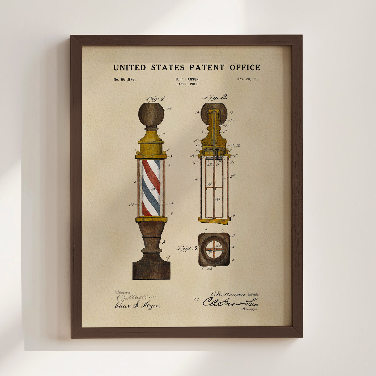 Barbershop Pole (1900) patent art print