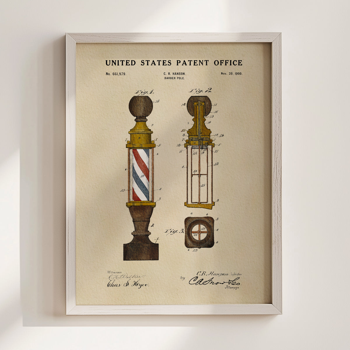 Barbershop Pole (1900) patent art print