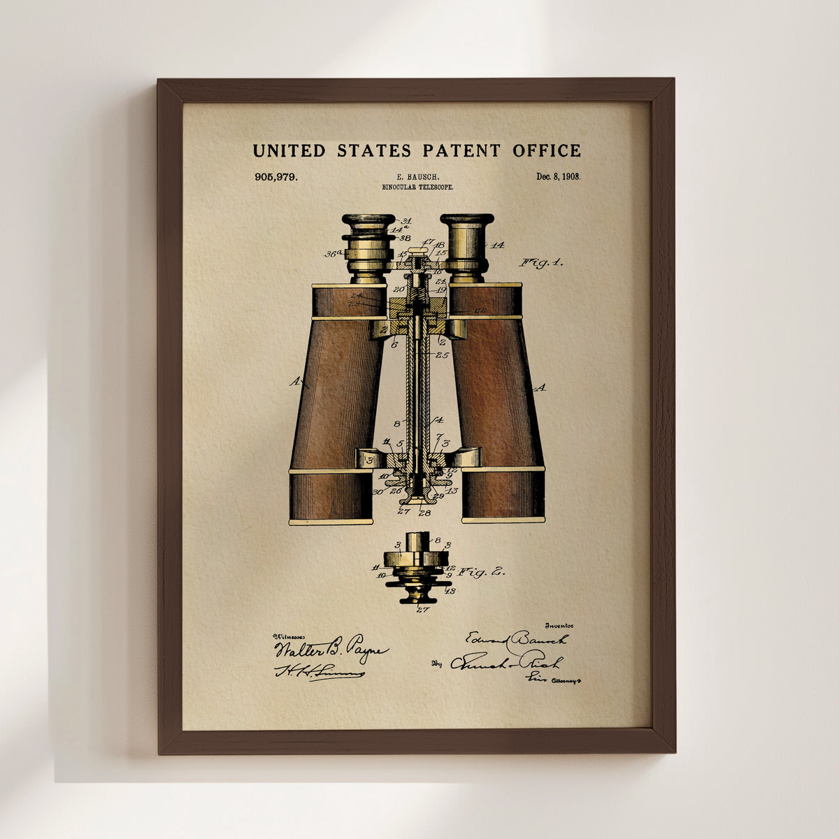 Binoculars (1908) patent art print