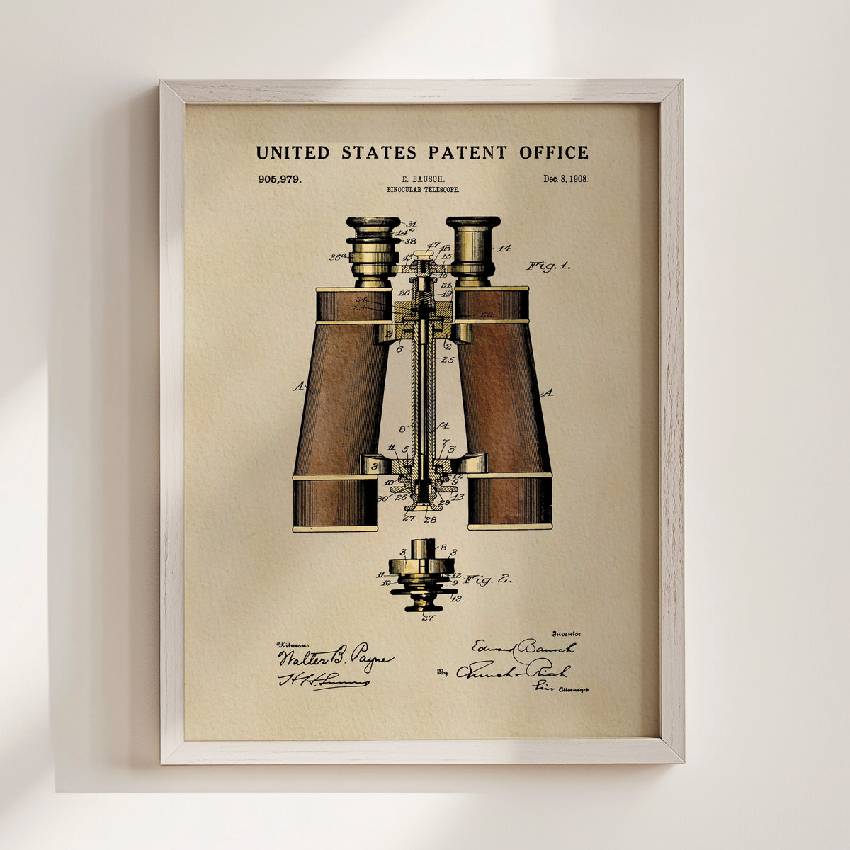 Binoculars (1908) patent art print