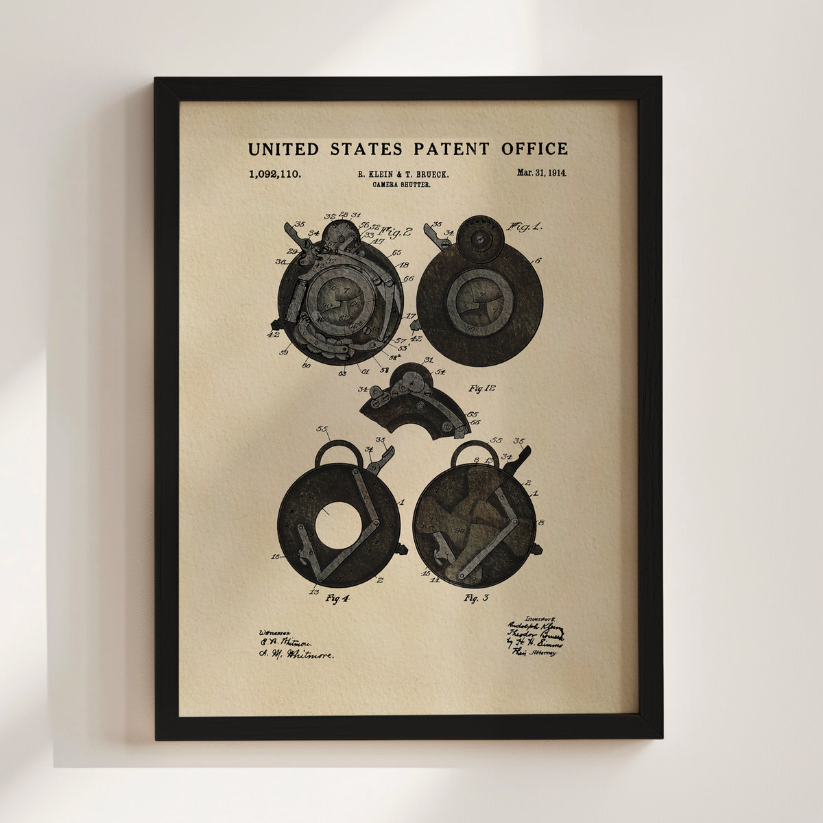 Camera Shutter (1914) patent art print