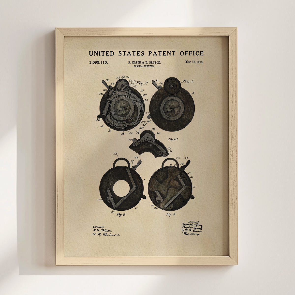 Camera Shutter (1914) patent art print