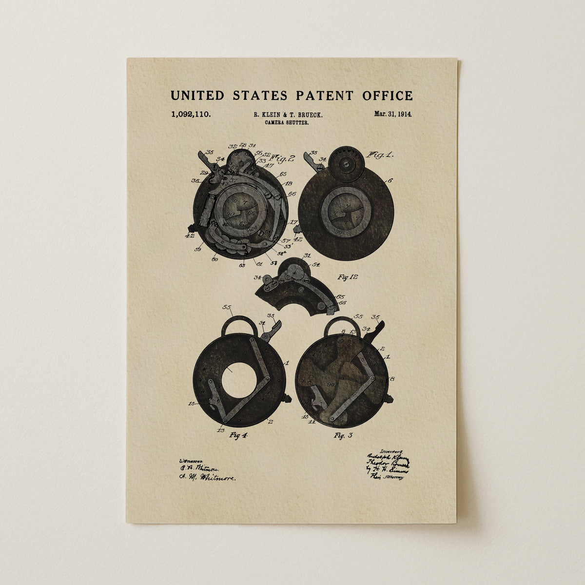 Camera Shutter (1914) patent art print