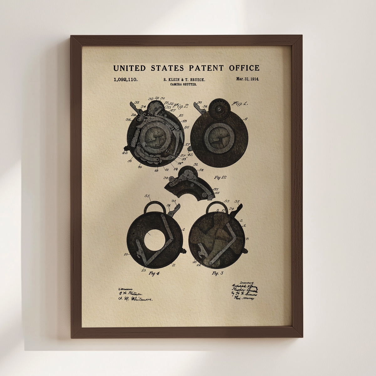 Camera Shutter (1914) patent art print