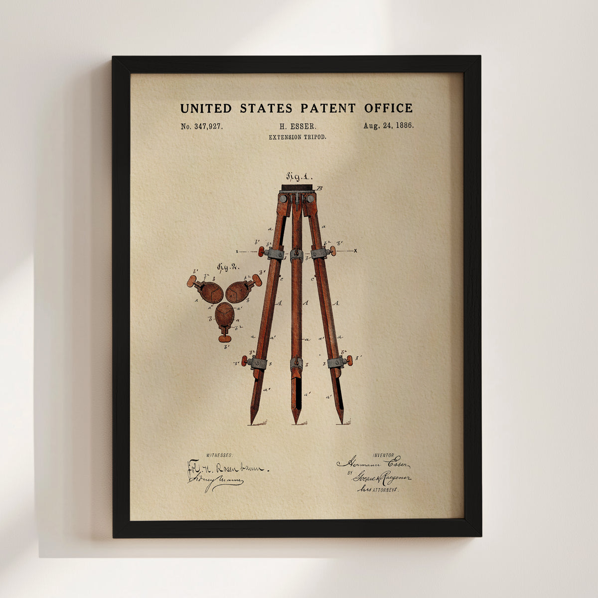 Camera Tripod (1886) patent art print