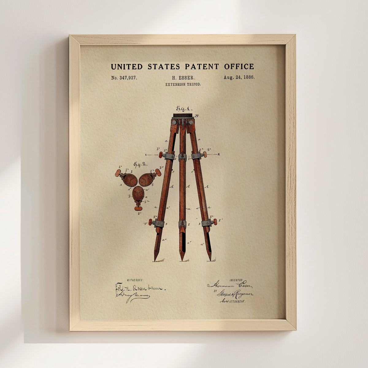 Camera Tripod (1886) patent art print