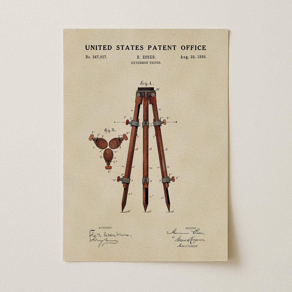 Camera Tripod (1886) patent art print