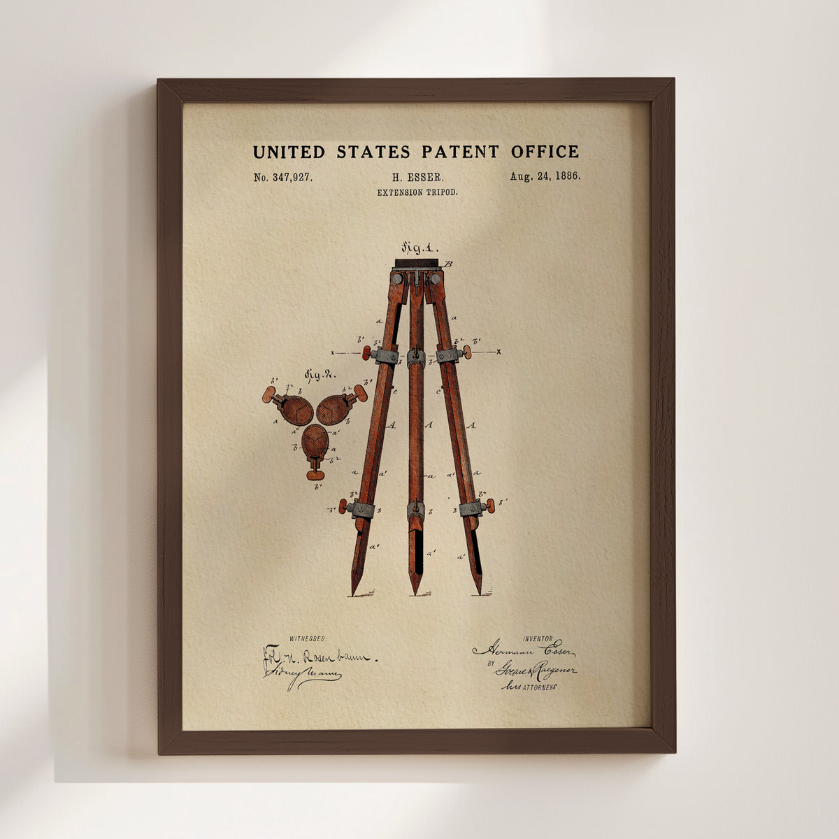 Camera Tripod (1886) patent art print
