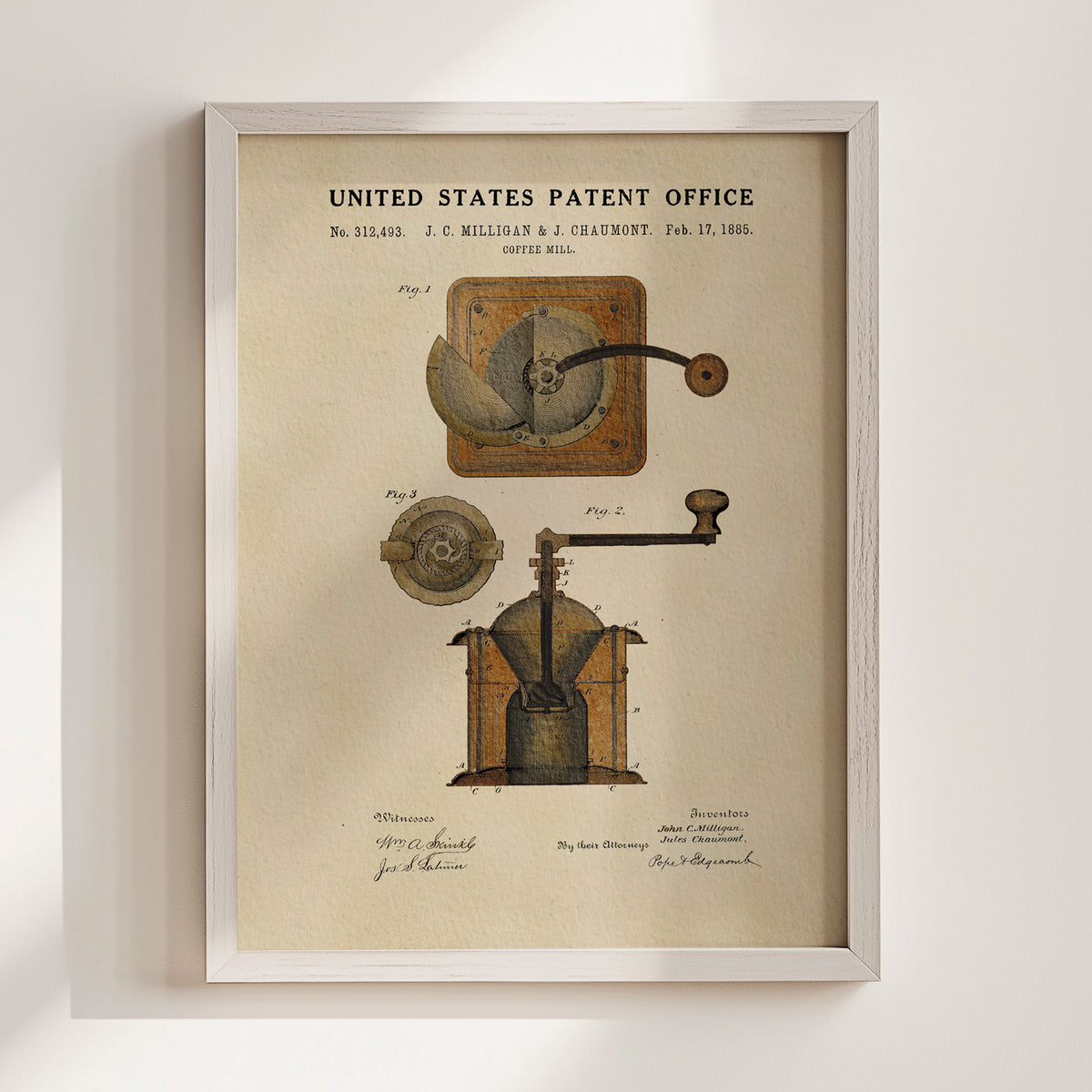 Coffee Mill (1885) patent art print