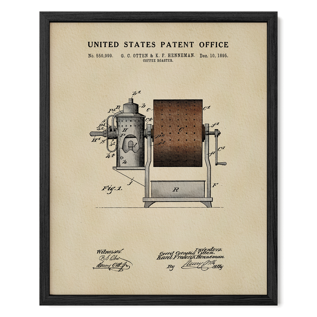 Coffee Roaster (1895) patent art print