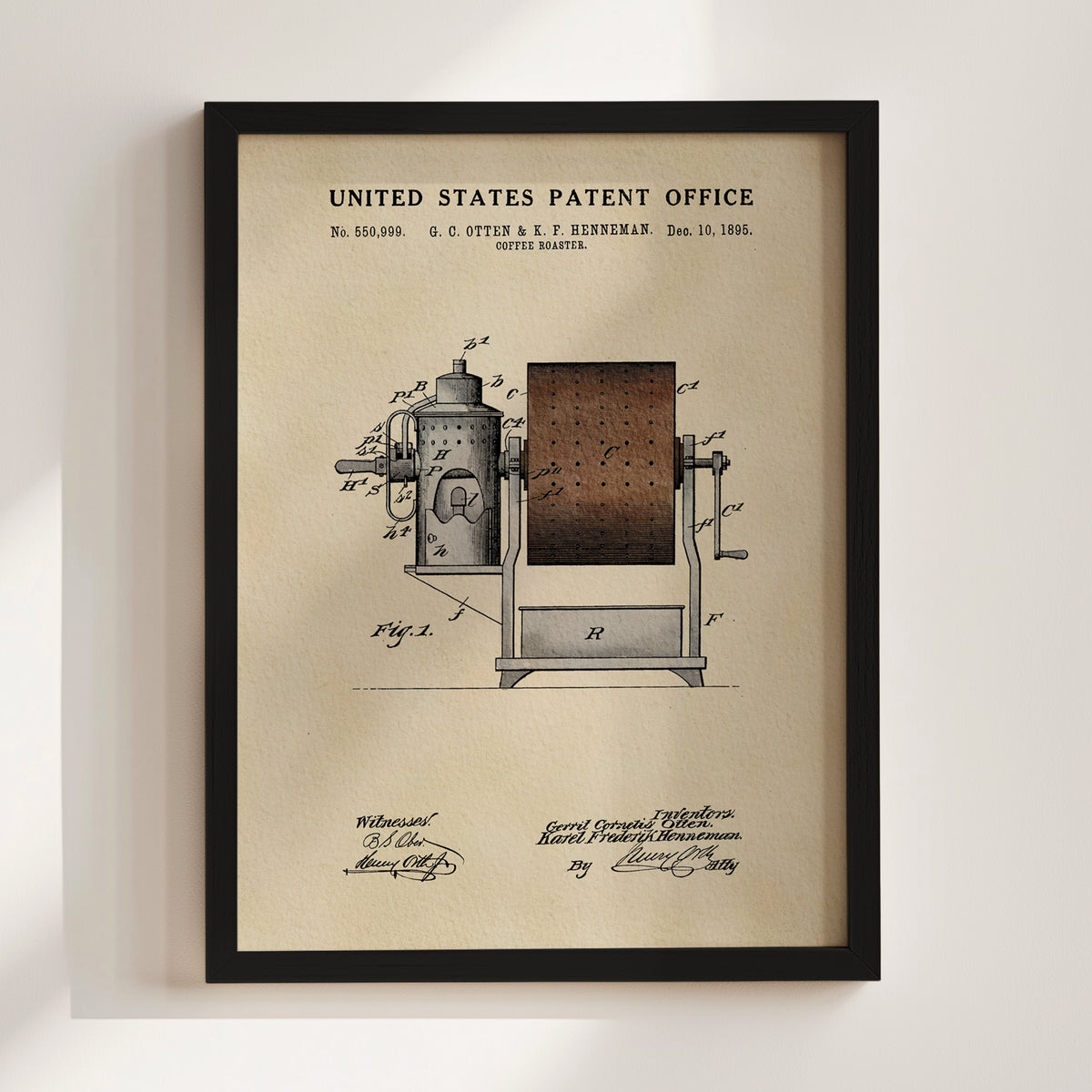 Coffee Roaster (1895) patent art print