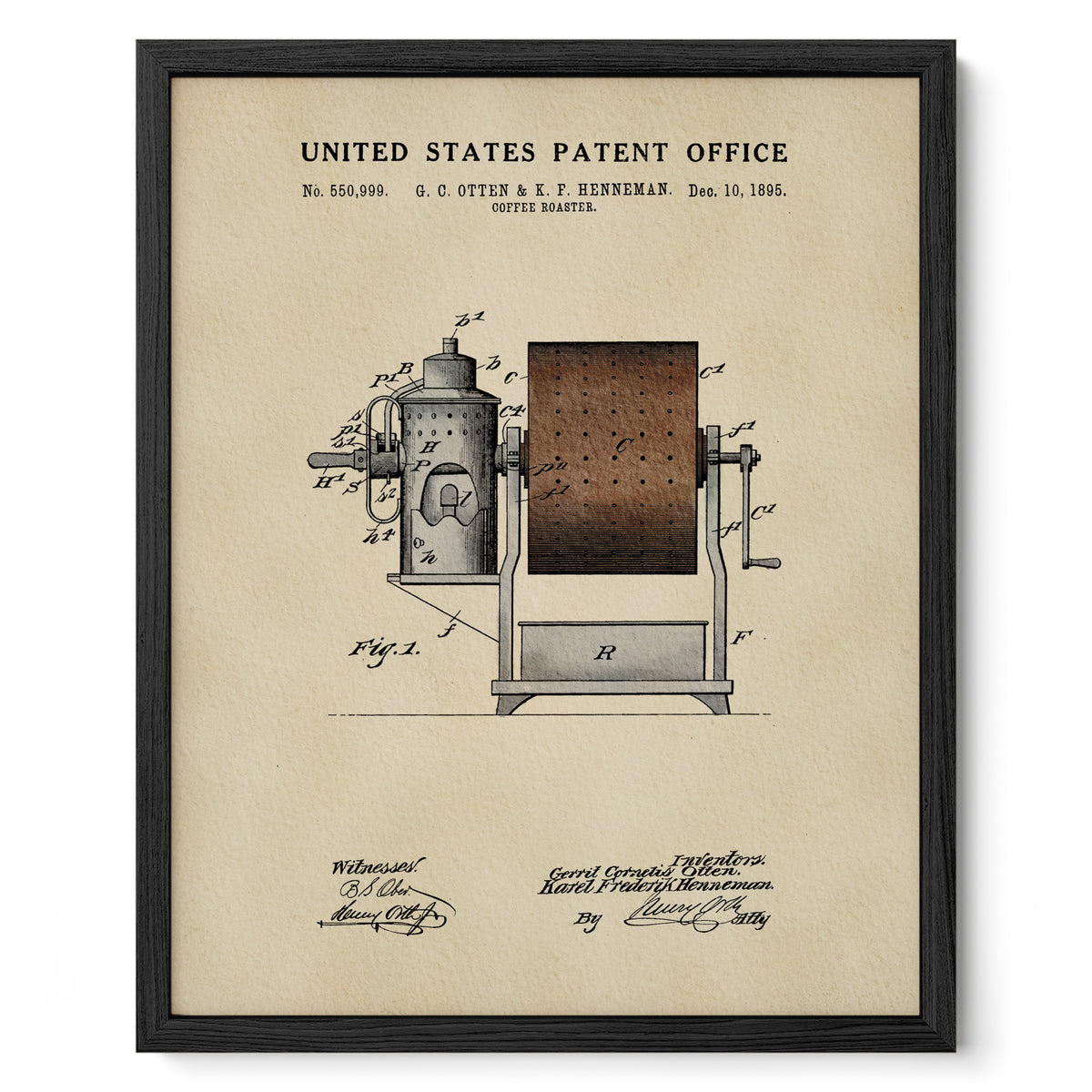Coffee Roaster (1895) patent art print