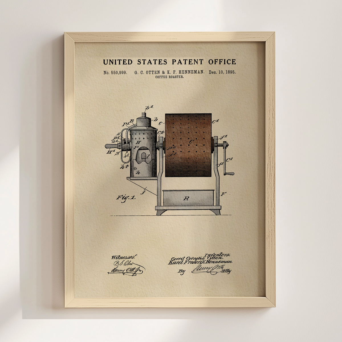 Coffee Roaster (1895) patent art print