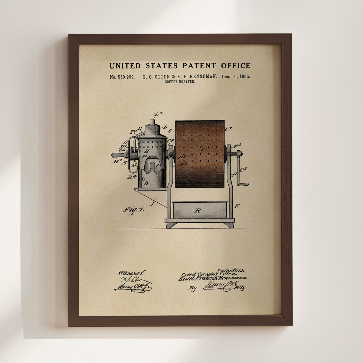 Coffee Roaster (1895) patent art print