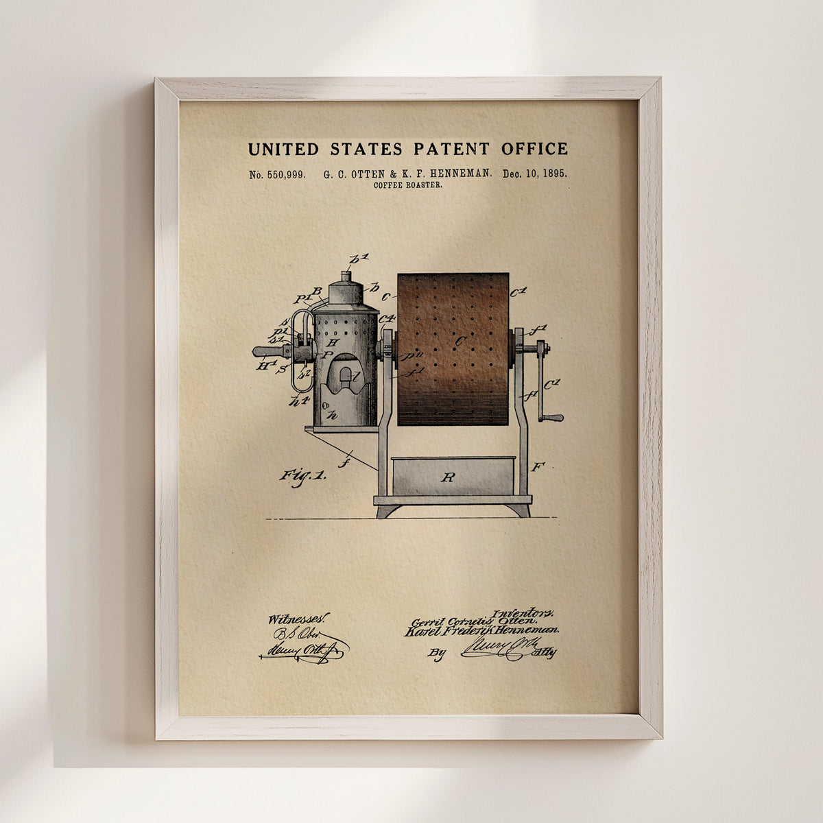 Coffee Roaster (1895) patent art print