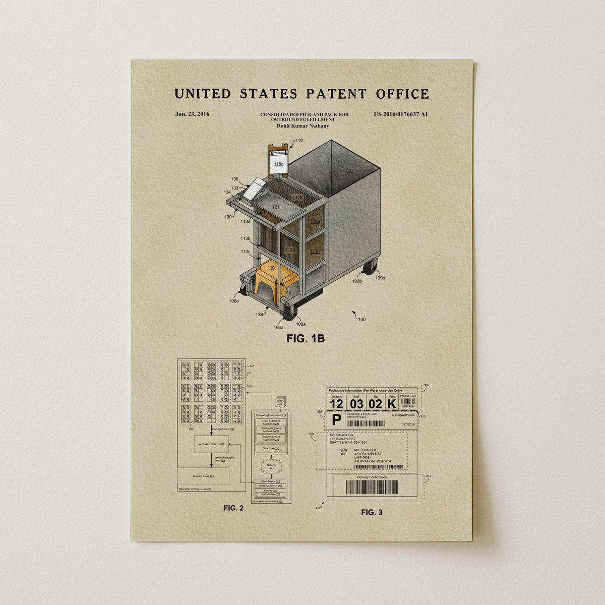 Consolidated Pick and Pack (2016) patent art print